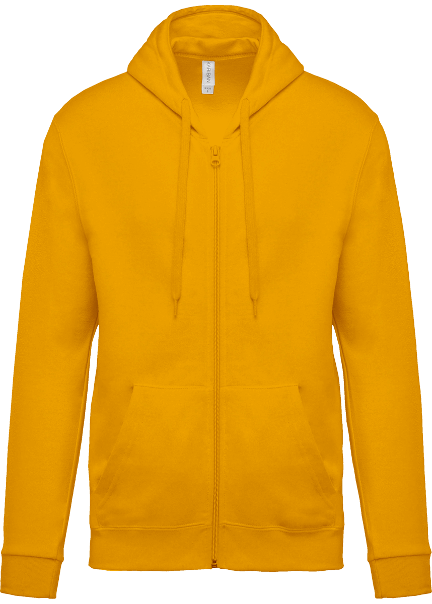 Unisex Hoodie With Zip To Personalise Yellow