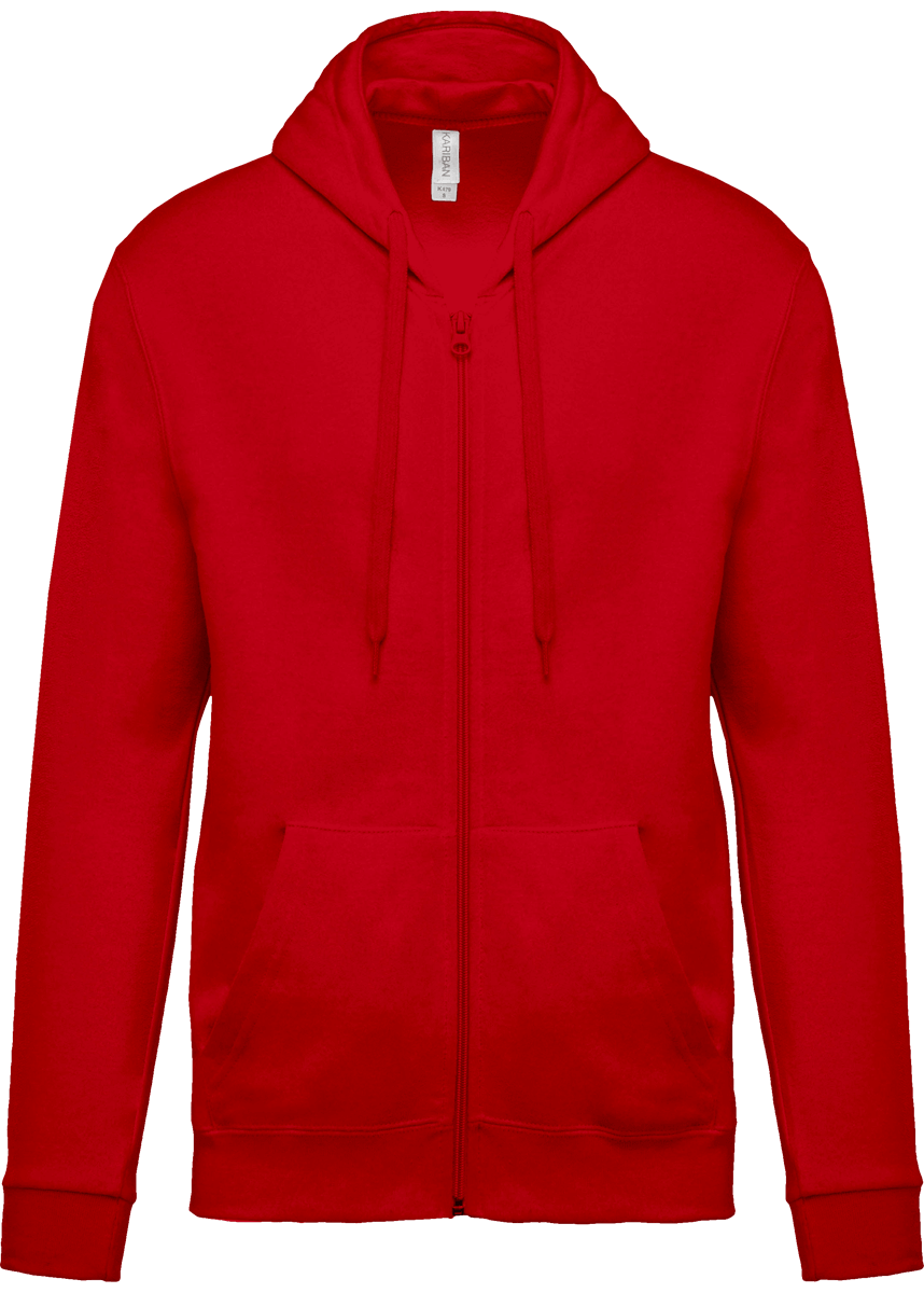 Unisex Hoodie With Zip To Personalise Red
