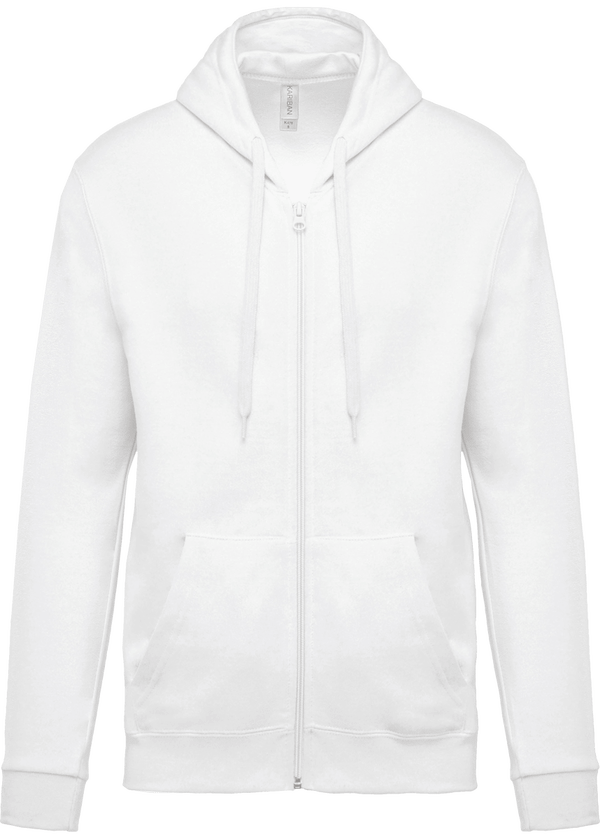 Sweat zippé à capuche unisexe White