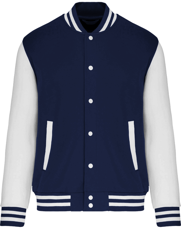 Teddy-Sweatshirt Old School - Stickerei Und Aufdruck Navy / White