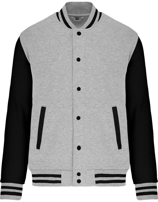 Sweat Teddy Old School - Broderie Et Impression Oxford Grey / Black