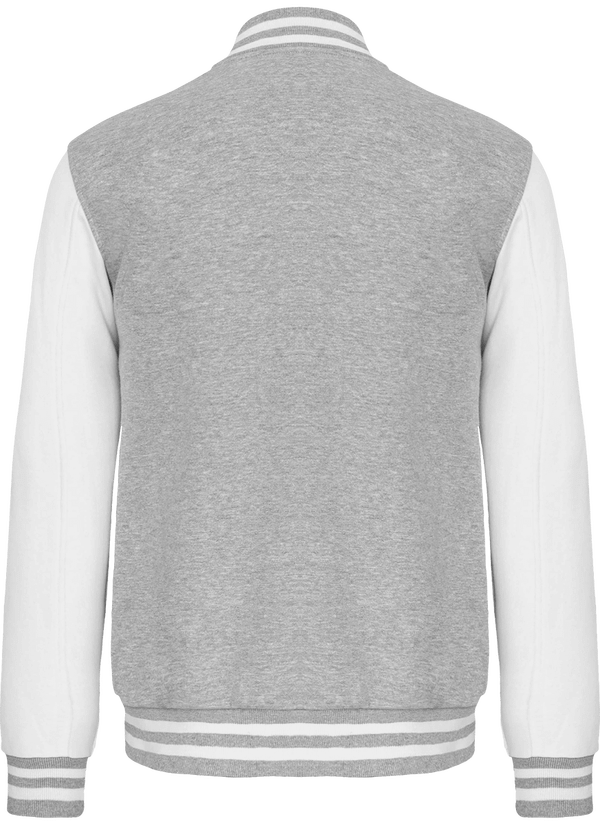 Sweat teddy molleton unisexe dos Oxford Grey / White