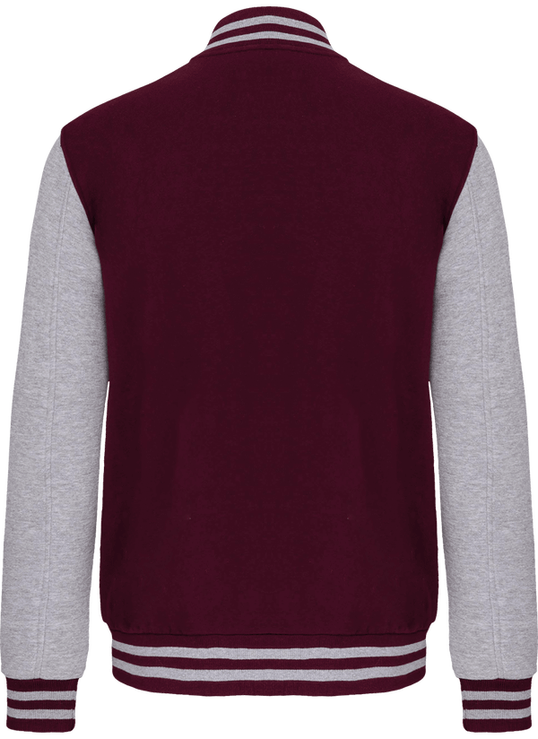 Sweat teddy molleton unisexe dos Wine / Oxford Grey