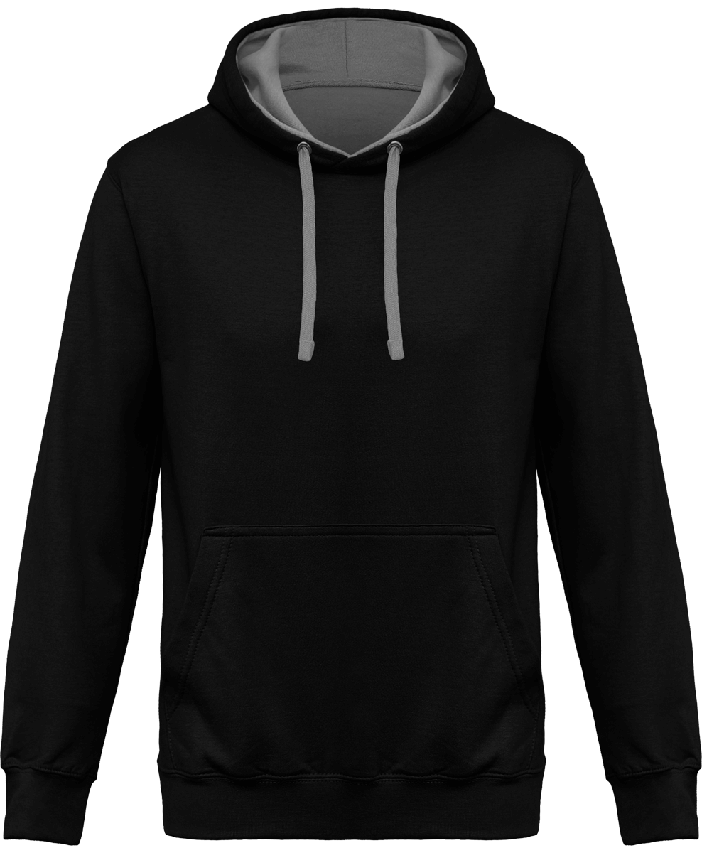 Sweat-Shirt À Capuche Homme - Broderie Et Impression  Black / Fine Grey