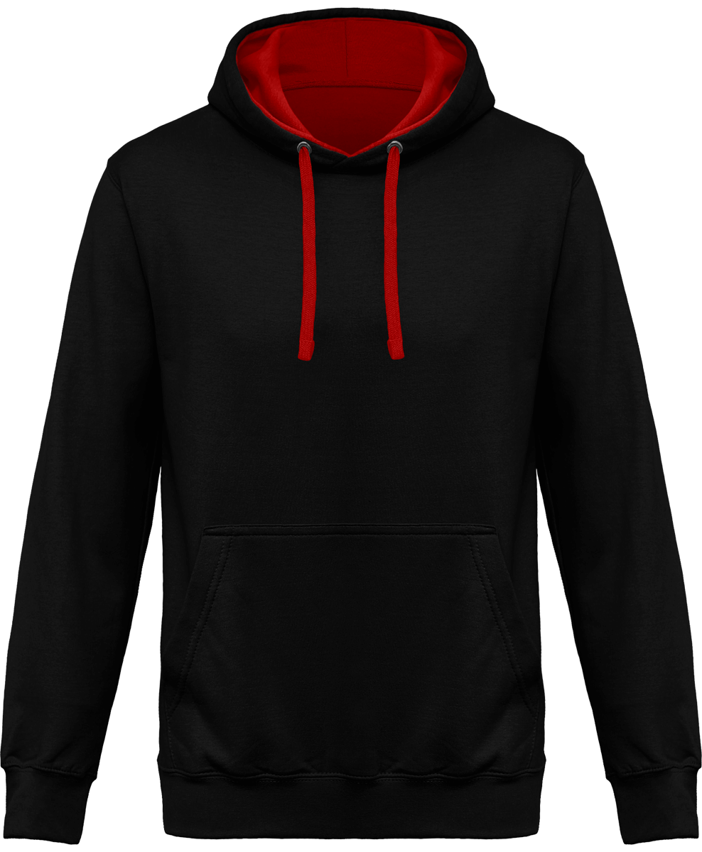 Sweat-Shirt À Capuche Homme - Broderie Et Impression  Black / Red