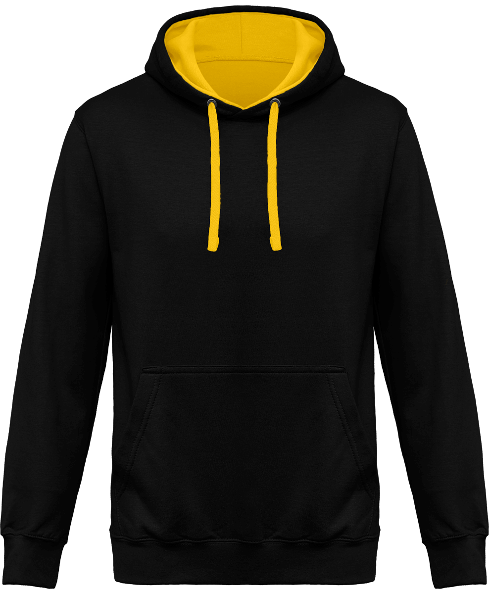 Sweat-Shirt À Capuche Homme - Broderie Et Impression  Black / Yellow