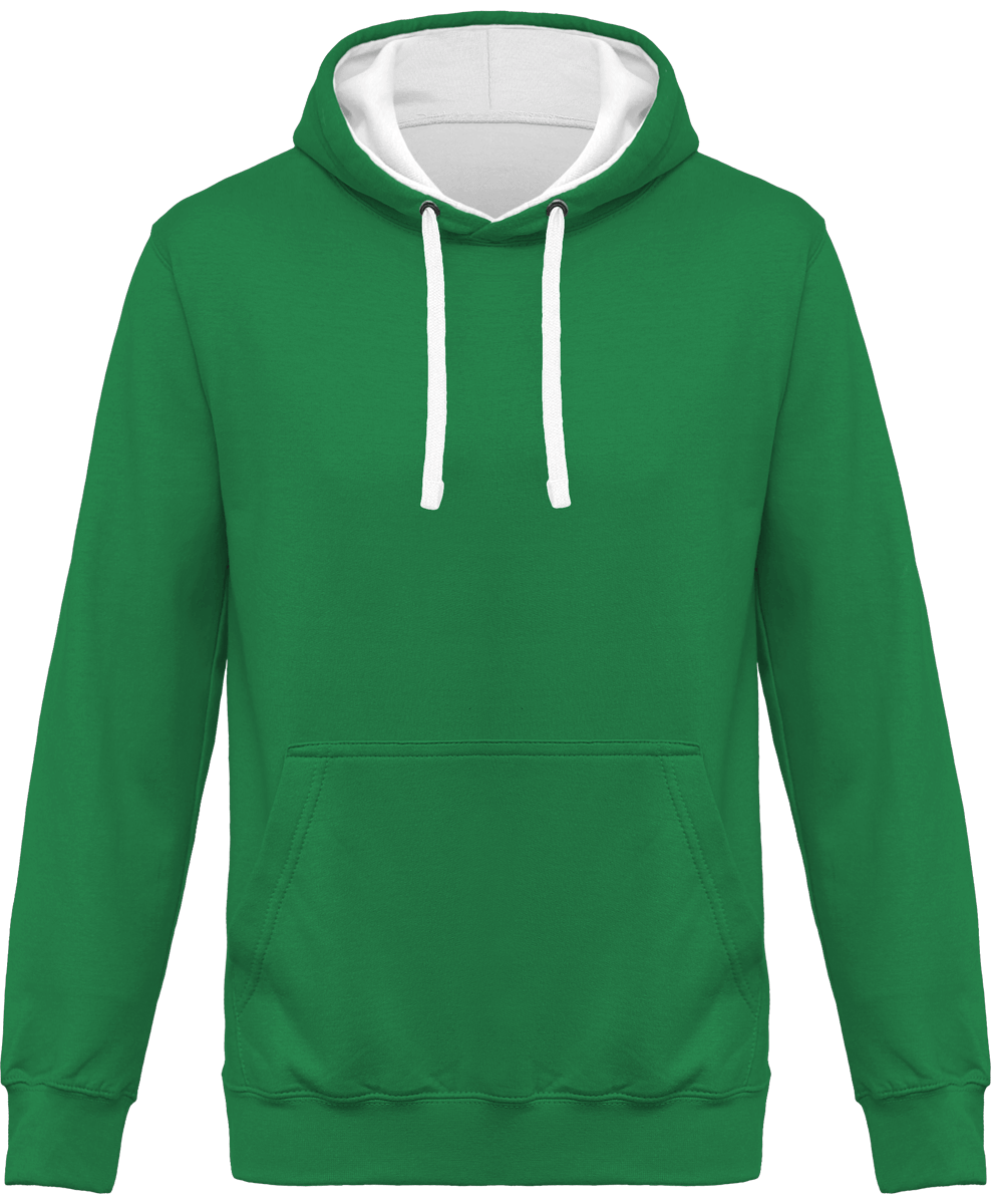 Sweat-Shirt À Capuche Homme - Broderie Et Impression  Light Kelly Green / White