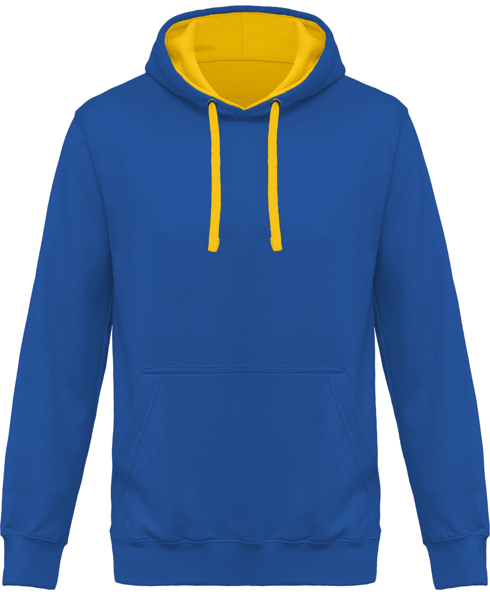 Sweat-Shirt À Capuche Homme - Broderie Et Impression  Light Royal Blue / Yellow