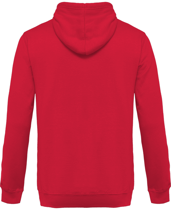 Sweat shirt capuche contraste homme dos Fuchsia / Fine Grey