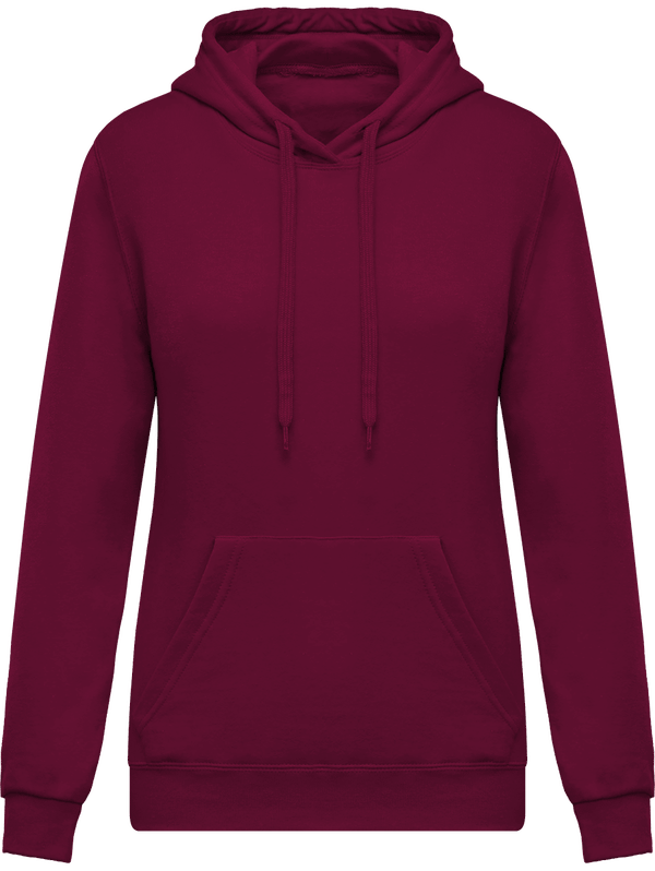 Sweat shirt a capuche femme face Wine