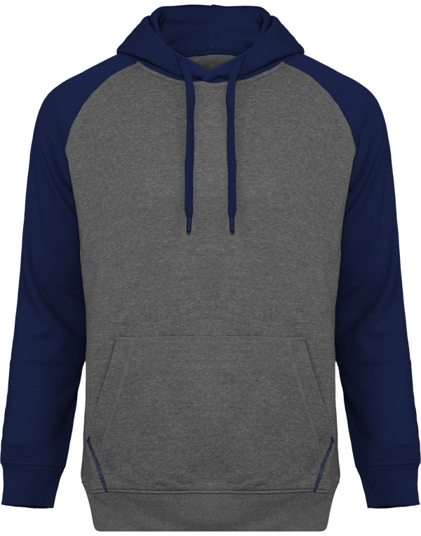 Sweat-Shirt De Sport - Sweat À Capuche Bicolore  Grey Heather / Sporty Navy