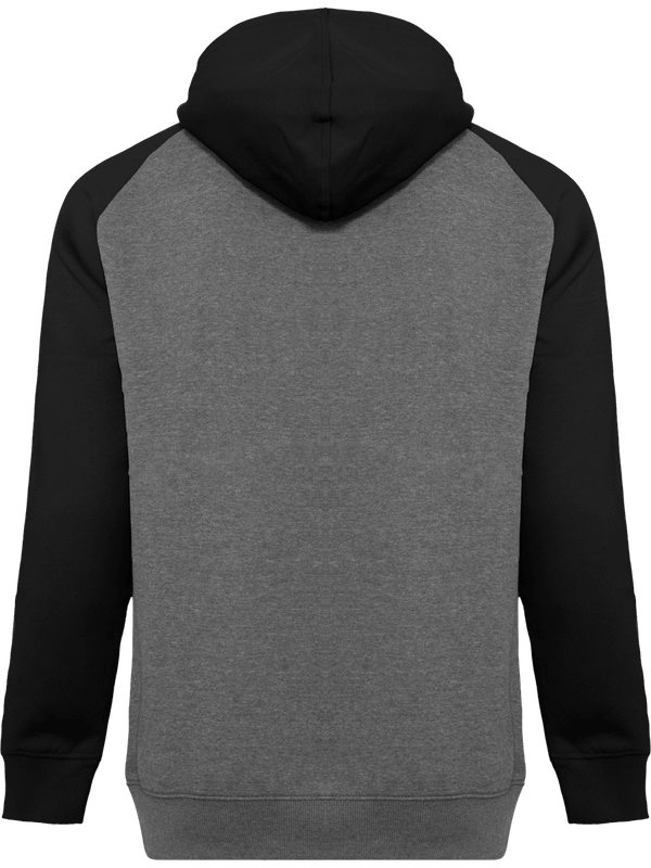 Sweat shirt sport a capuche bicolore unisexe dos Grey Heather / Black