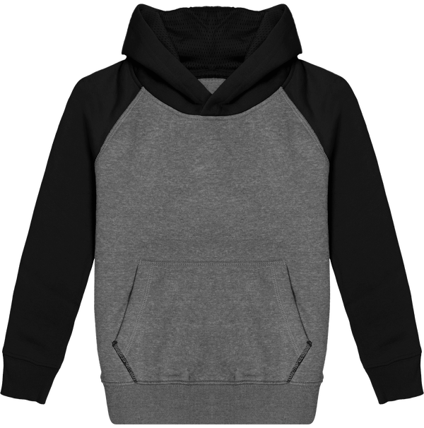 Sweat De Sport À Capuche Enfant - Sweat Bicolore Grey Heather / Black