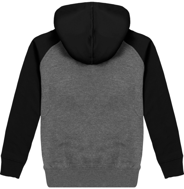 Sweat shirt sport a capuche bicolore enfant dos Grey Heather / Black