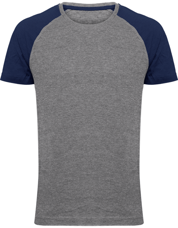Tee-Shirt Sport Unisexe Bicolore | Triblend Grey Heather / Sporty Navy Heather