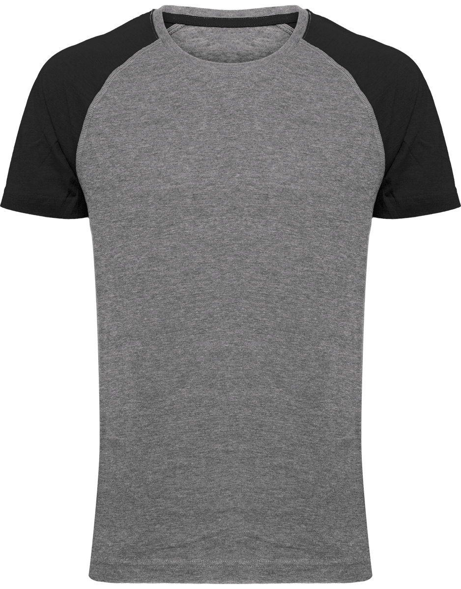 Tee-Shirt Sport Unisexe Bicolore | Triblend Grey Heather / Black Heather