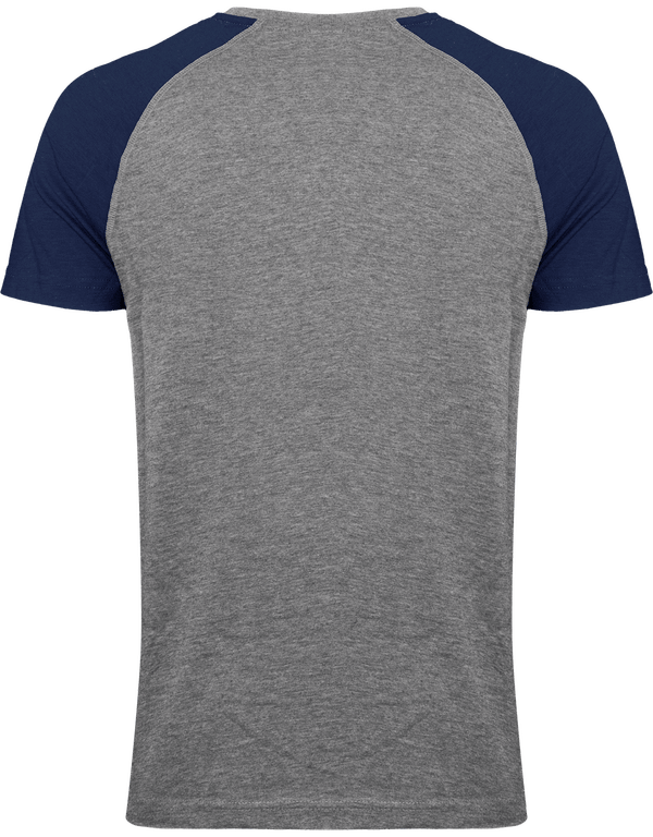 Tee shirt triblend bicolore sport adulte dos Grey Heather / Sporty Navy Heather