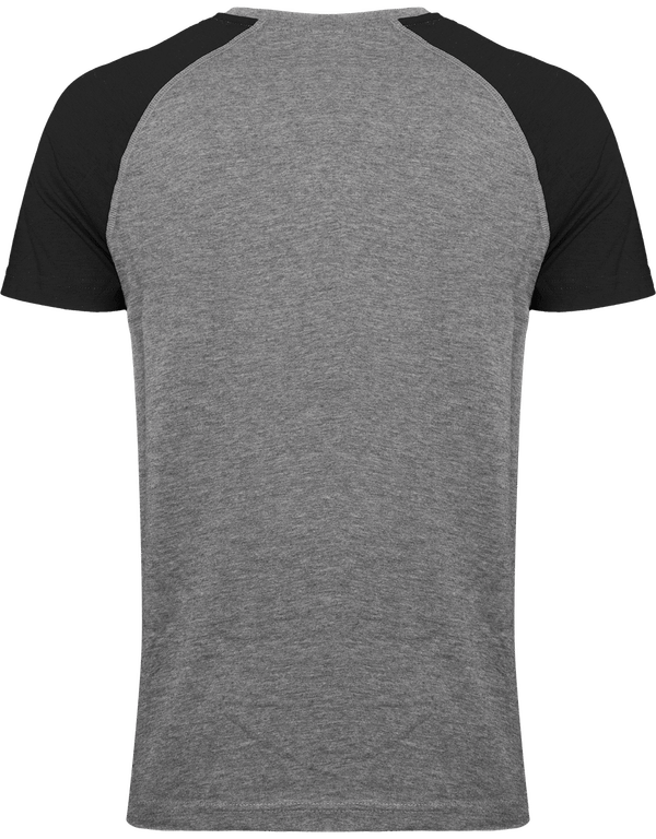 Tee shirt triblend bicolore sport adulte dos Grey Heather / Black Heather