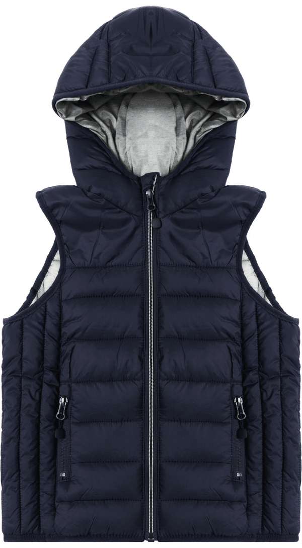 Bodywarmer À Capuche Enfant À Personnaliser Navy