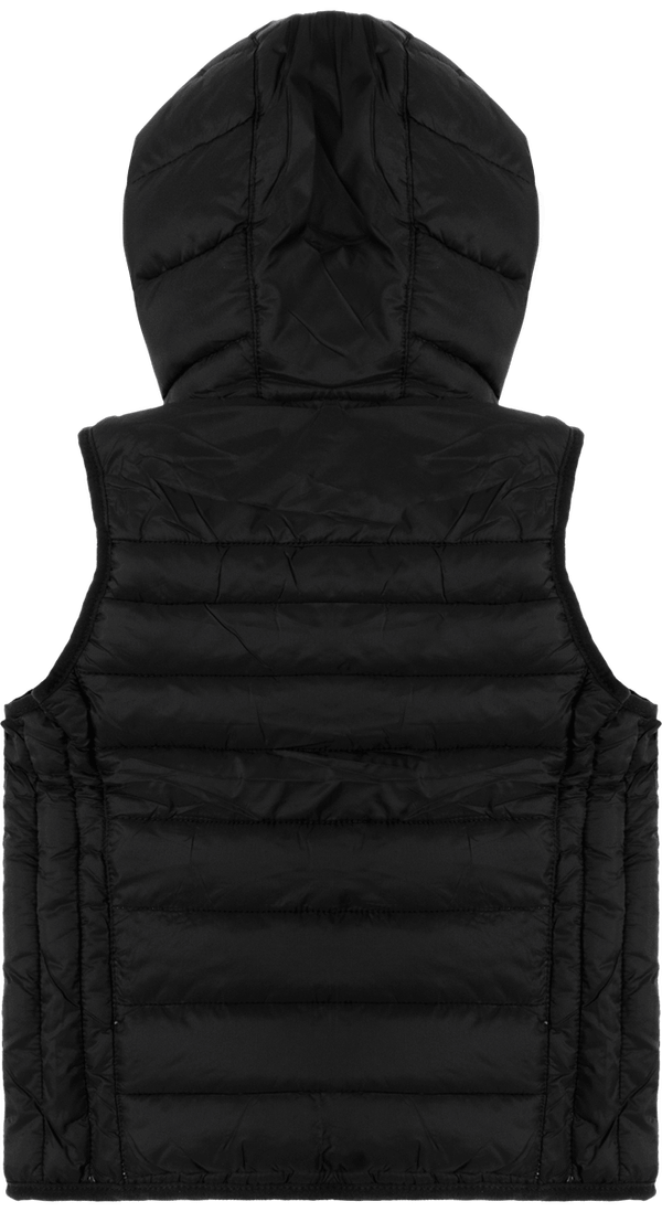 Bodywarmer a capuche enfant dos Black