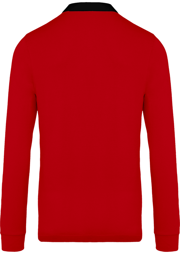 Polo rugby manches longues homme dos Red / Black