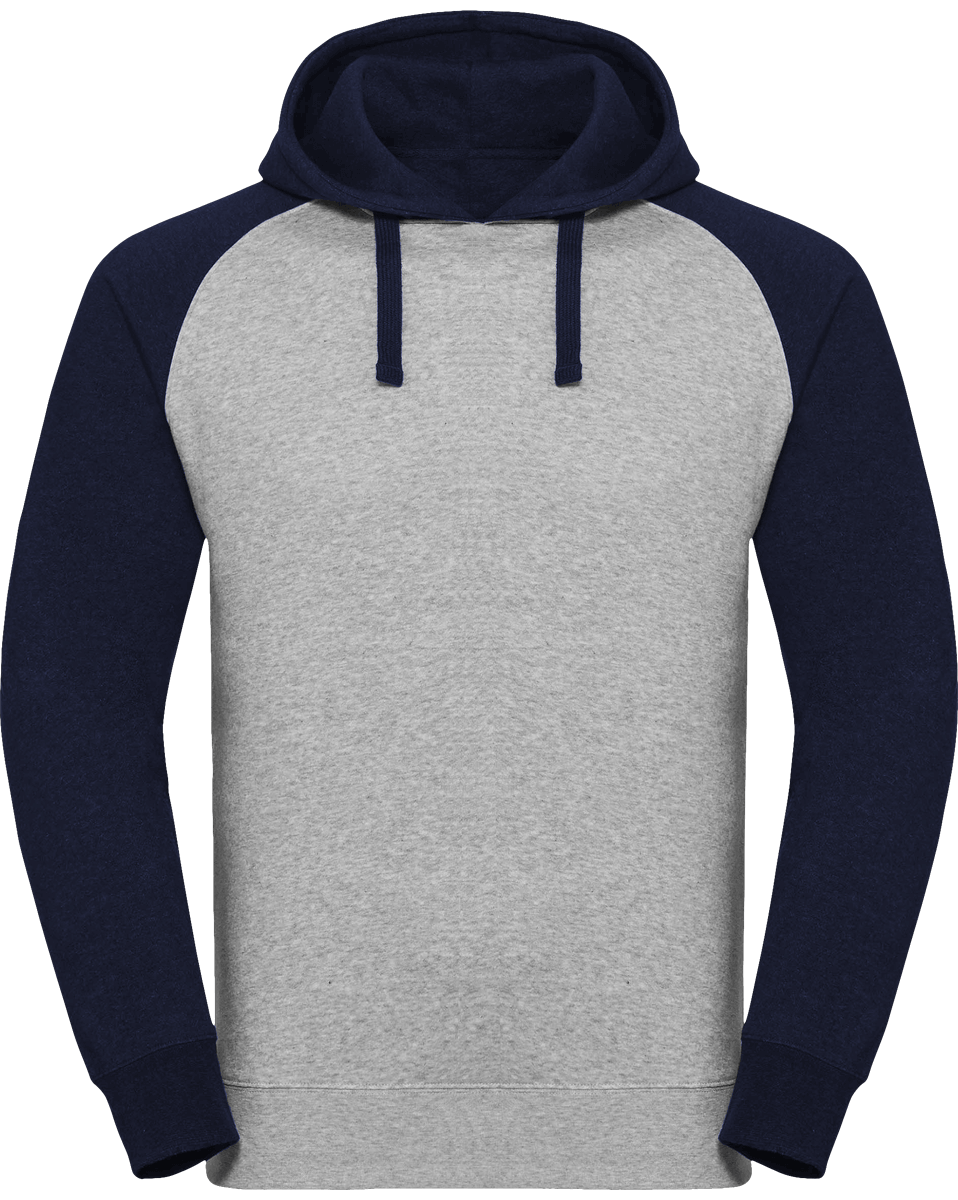 Customizable Baseball Sweatshirt Light Oxford / Indigo Melange