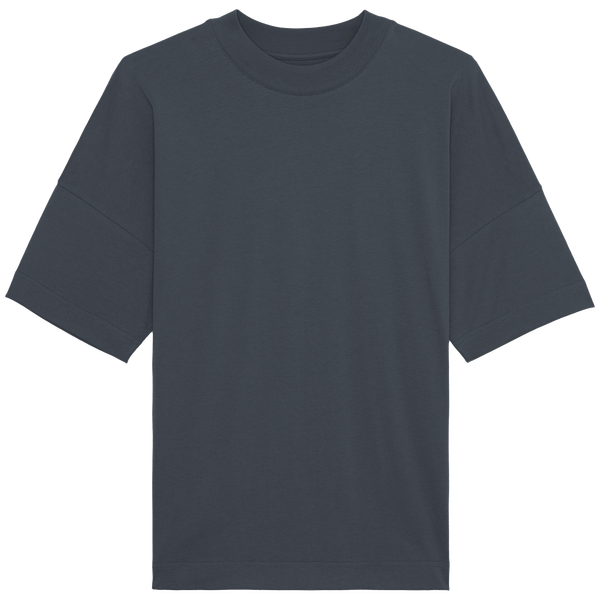 T shirt oversized col montant unisexe face India Ink Grey