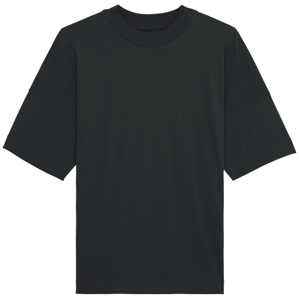 T shirt oversized col montant unisexe face Black
