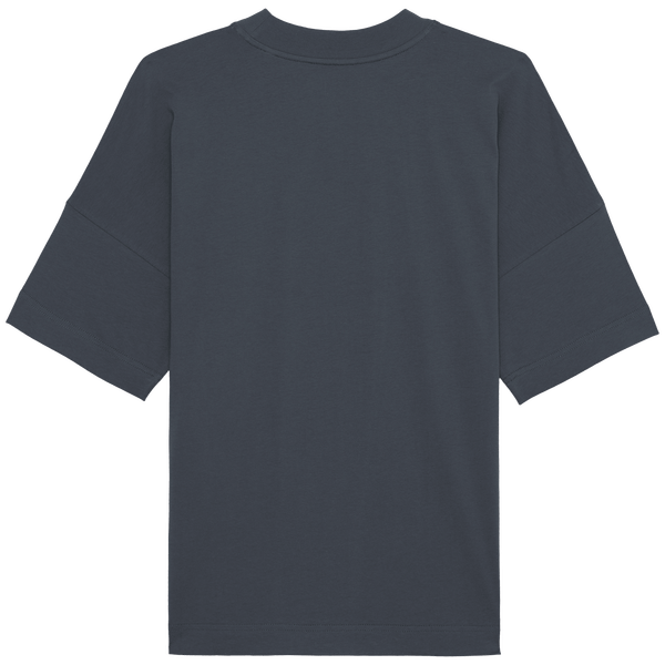 T shirt oversized col montant unisexe dos India Ink Grey