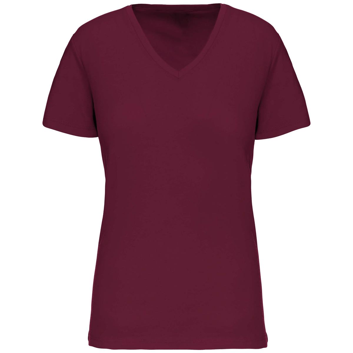 T-Shirt Bio150 Col V Femme Personnalise | 100% Coton Bio | Impression Et Broderie Wine