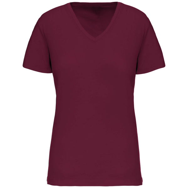 T-Shirt Bio150 Col V Femme Personnalise | 100% Coton Bio | Impression Et Broderie Wine