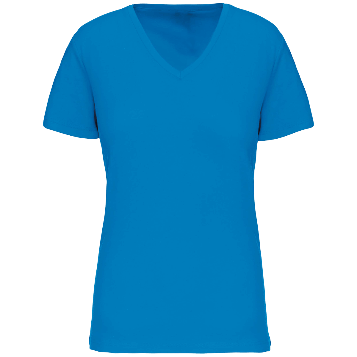T-Shirt Bio150 Col V Femme Personnalise | 100% Coton Bio | Impression Et Broderie Tropical Blue
