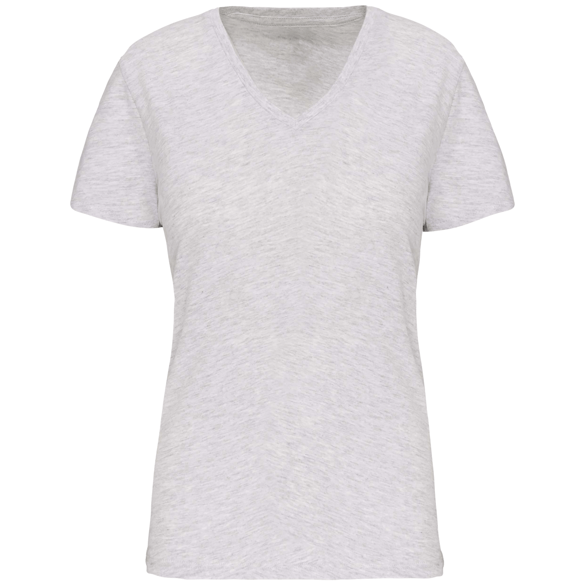 T-Shirt Bio150 Col V Femme Personnalise | 100% Coton Bio | Impression Et Broderie Ash Heather