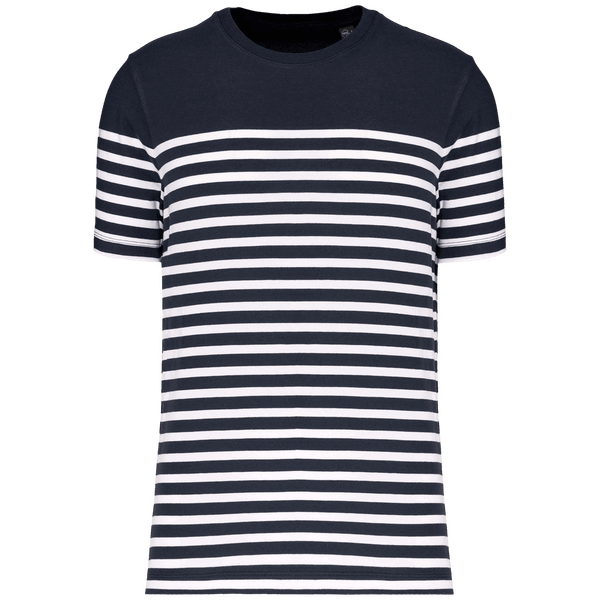 T shirt marin col rond bio homme face Navy / White Stripes