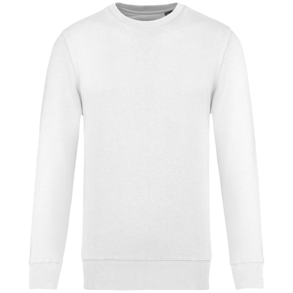 Sweat shirt ecoresponsable a col rond face White