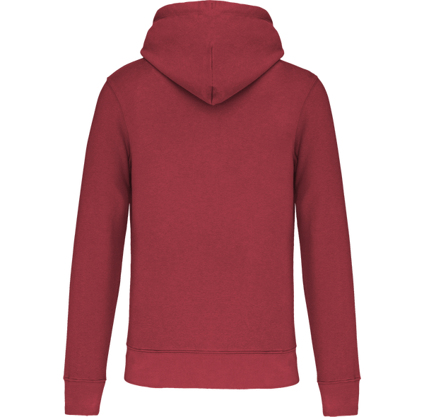 Sweat shirt ecoresponsable a capuche homme dos Terracotta Red
