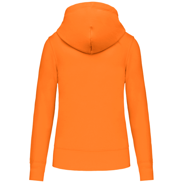 Sweat shirt ecoresponsable a capuche femme dos Light Orange
