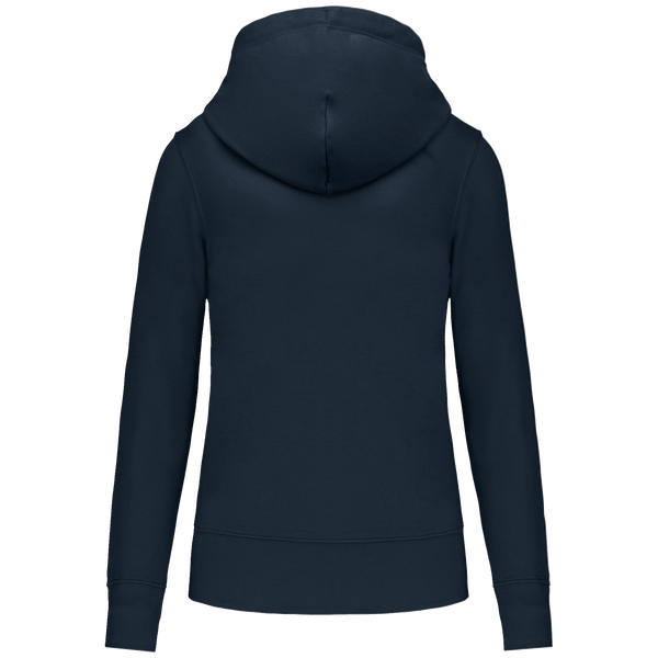 Sweat shirt ecoresponsable a capuche femme dos Navy