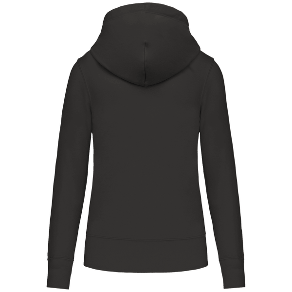 Sweat shirt ecoresponsable a capuche femme dos Dark Grey