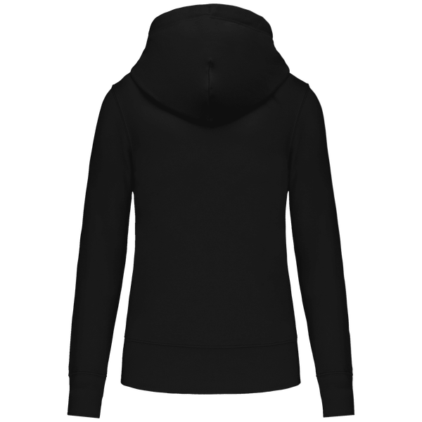 Sweat shirt ecoresponsable a capuche femme dos Black