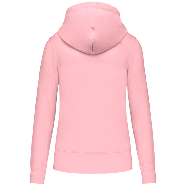 Sweat shirt ecoresponsable a capuche femme dos Pale Pink
