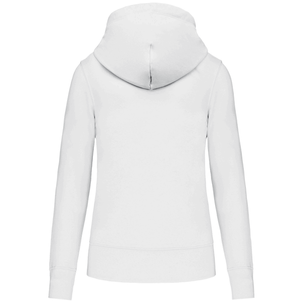 Sweat shirt ecoresponsable a capuche femme dos White