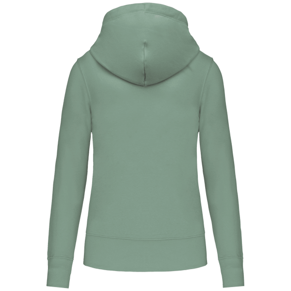 Sweat shirt ecoresponsable a capuche femme dos Sage