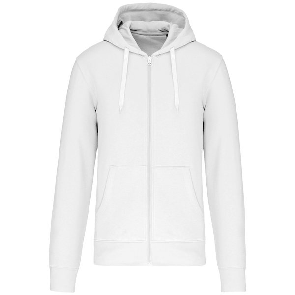 Sweat-Shirt À Capuche Écoresponsable Zippé Homme | Impression Et Broderie White