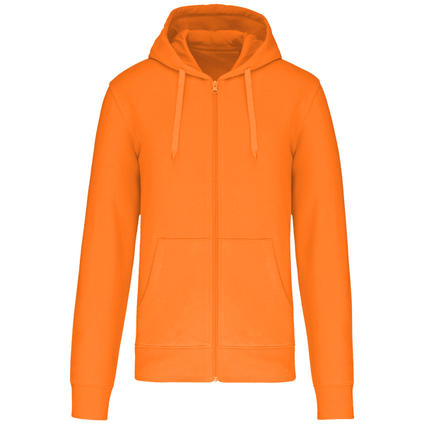 Sweat shirt a capuche ecoresponsable zippe homme face Light Orange