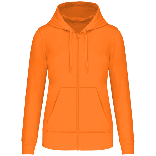 Sweat-Shirt À Capuche Zippé Femme Écoresponsable | Impression Et Broderie Light Orange