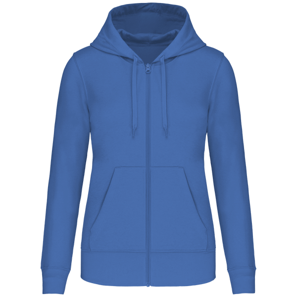 Umweltfreundlicher Reißverschluss-Kapuzen-Sweatshirt Damen | Druck Und Stickerei Light Royal Blue