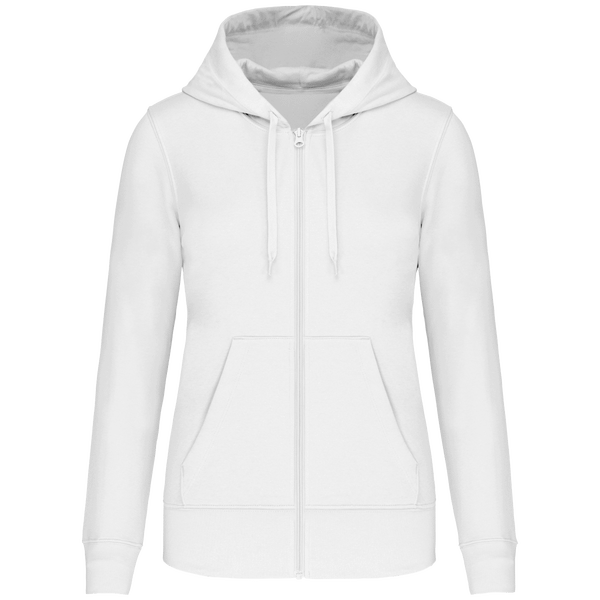 Sweat-Shirt À Capuche Zippé Femme Écoresponsable | Impression Et Broderie White
