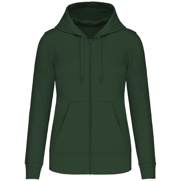 Sweat-Shirt À Capuche Zippé Femme Écoresponsable | Impression Et Broderie Forest Green