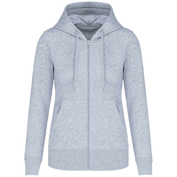 Sweat-Shirt À Capuche Zippé Femme Écoresponsable | Impression Et Broderie Oxford Grey